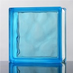 Light blue wave glass block